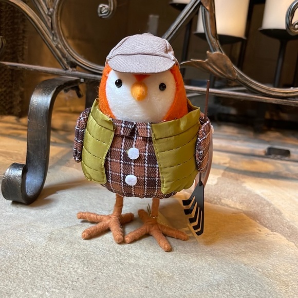 NWT Fall Decorative Birds Decor Turkey and Leaf Raking 2 Piece Set - Picture 5 of 6